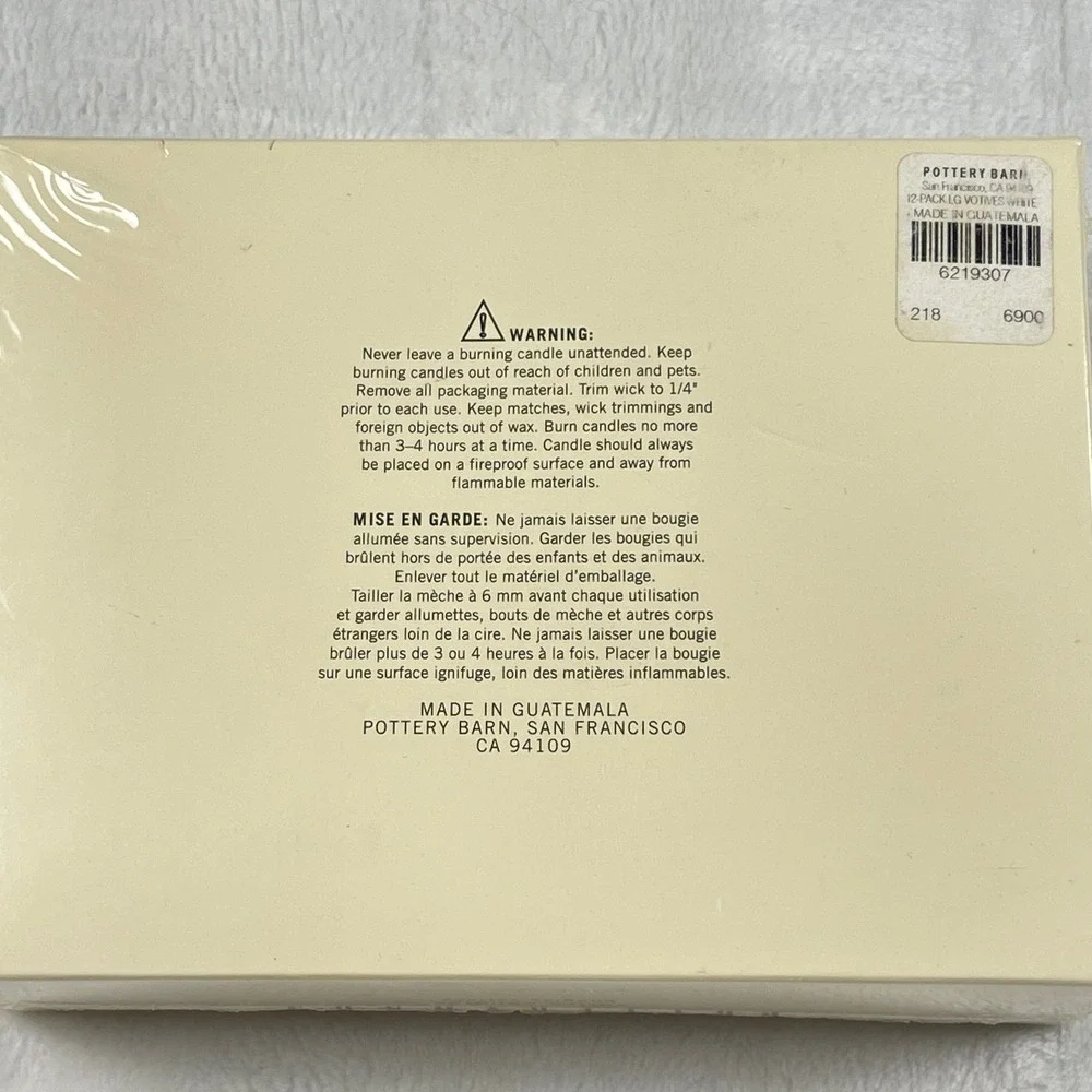 Pottery Barn White Votive‎ Candles Set of 11 Unscented 15 Hour Burn Time